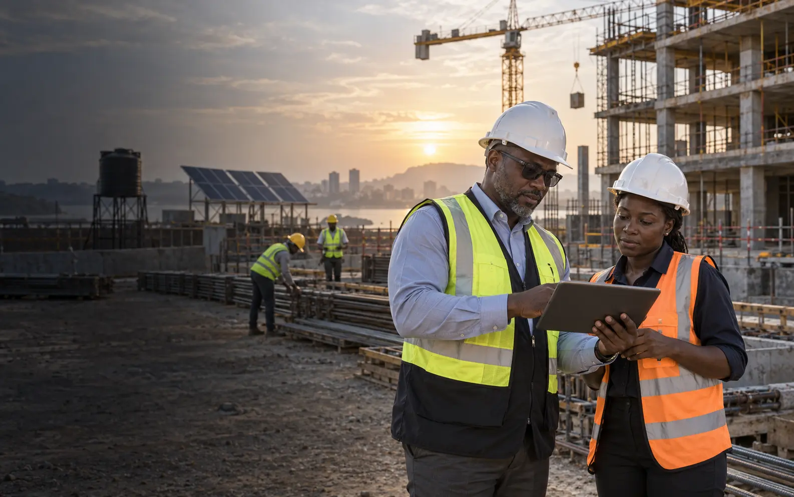 Field leadership reviewing site progress on EngiFlow